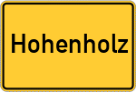 Place name sign Hohenholz