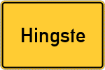 Place name sign Hingste
