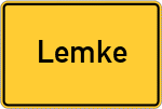 Place name sign Lemke, Kreis Nienburg, Weser