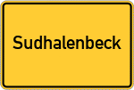 Place name sign Sudhalenbeck, Kreis Nienburg, Weser