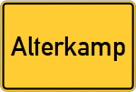 Place name sign Alterkamp, Weser