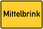 Place name sign Mittelbrink