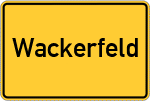 Place name sign Wackerfeld, Kreis Schaumb-Lippe