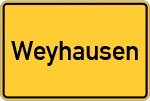 Place name sign Weyhausen, Kreis Celle