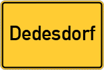 Place name sign Dedesdorf