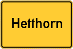 Place name sign Hetthorn