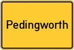 Place name sign Pedingworth, Kreis Land Hadeln