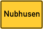 Place name sign Nubhusen