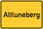 Place name sign Altluneberg, Kreis Wesermünde