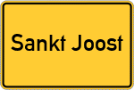 Place name sign Sankt Joost, Niederelbe