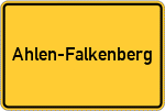 Place name sign Ahlen-Falkenberg