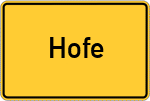 Place name sign Hofe