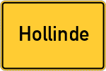 Place name sign Hollinde
