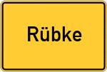 Place name sign Rübke
