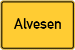 Place name sign Alvesen