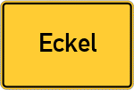 Place name sign Eckel