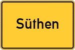 Place name sign Süthen