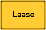 Place name sign Laase, Kreis Lüchow-Dannenberg