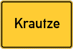 Place name sign Krautze