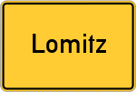 Place name sign Lomitz