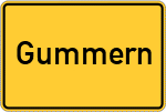 Place name sign Gummern