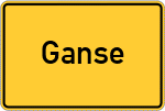 Place name sign Ganse