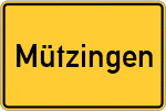 Place name sign Mützingen