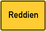 Place name sign Reddien, Niedersachsen