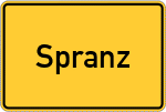 Place name sign Spranz