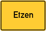 Place name sign Etzen, Kreis Lüneburg