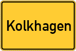 Place name sign Kolkhagen, Lager;;Kolkhagen, Lager, Kreis Lüneburg