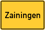 Place name sign Zainingen