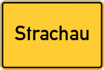 Place name sign Strachau