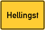 Place name sign Hellingst