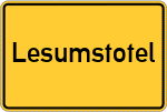 Place name sign Lesumstotel