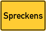 Place name sign Spreckens