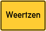 Place name sign Weertzen