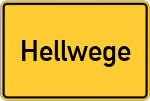 Place name sign Hellwege