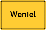 Place name sign Wentel