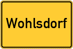 Place name sign Wohlsdorf