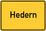 Place name sign Hedern, Aller