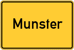 Place name sign Munster