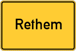 Place name sign Rethem