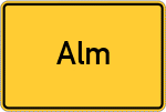 Place name sign Alm