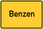 Place name sign Benzen