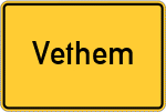 Place name sign Vethem