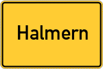 Place name sign Halmern