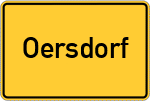Place name sign Oersdorf, Kreis Stade
