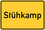 Place name sign Stühkamp, Kreis Stade