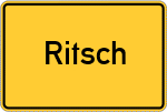 Place name sign Ritsch, Kreis Stade